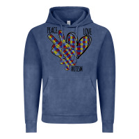 Vintage Denim Peace Love Autism Vintage Hoodie - Bettercallsaul