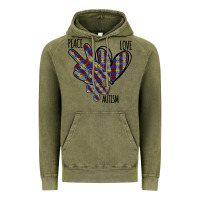 Vintage Olive Peace Love Autism Vintage Hoodie - Bettercallsaul