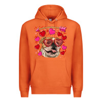 Carrot valentine's day  brown english bulldog Premium Hoodie - RanaPortraitStore