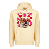 Pina Colada valentine's day  brown english bulldog Premium Hoodie - RanaPortraitStore