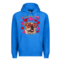 True Royal valentine's day  brown english bulldog Premium Hoodie - RanaPortraitStore