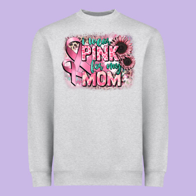 I Wear Pink For My Mom Heavyweight Sweatshirt Designed By Cowgirlartshop