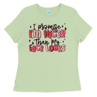Matcha i promise i'm nicer than my face looks Ladies Tee - MaliasSmallBusiness