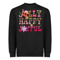 Black jolly happy joyful pink christmas Heavyweight Sweatshirt - CowGirlArtShop