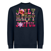 Navy jolly happy joyful pink christmas Heavyweight Sweatshirt - CowGirlArtShop