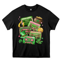 Black st patrick's day cassette tapes Heavy Core Tee - MaliasSmallBusiness