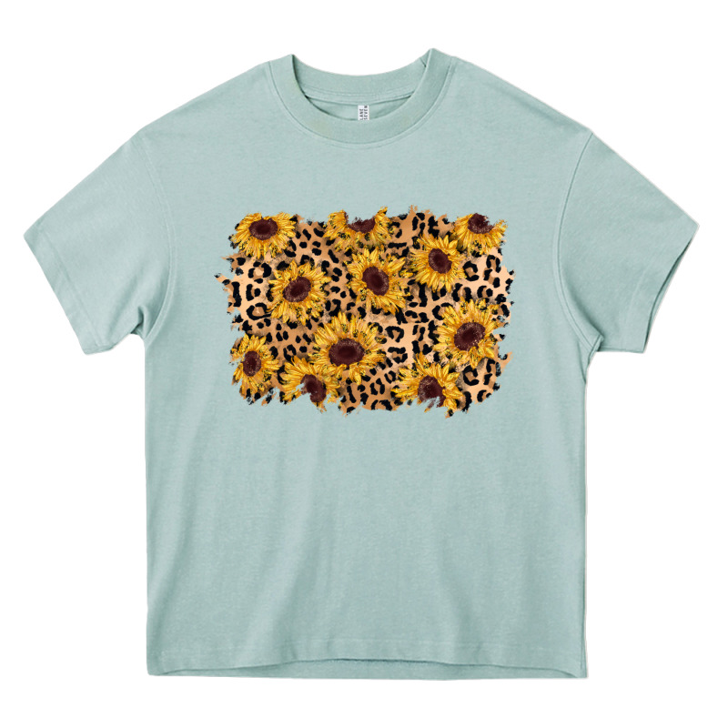 Sunflower Leopard Background Heavy Core Tee by AdoDesignShop | Teevron