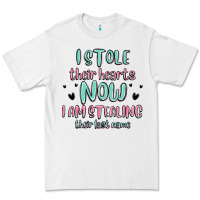 White i stole their hearts now i am stealing their last Premium Tee - MaliasSmallBusiness