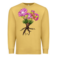 Antique Gold Bitterroot Flower Premium Sweatshirt - LillyAllenDesigns