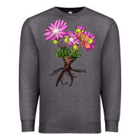 Charcoal Heather Bitterroot Flower Premium Sweatshirt - LillyAllenDesigns