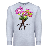 Heather Grey Bitterroot Flower Premium Sweatshirt - LillyAllenDesigns