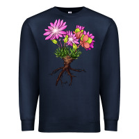 Navy Bitterroot Flower Premium Sweatshirt - LillyAllenDesigns