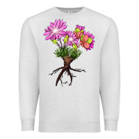 Oatmeal Heather Bitterroot Flower Premium Sweatshirt - LillyAllenDesigns