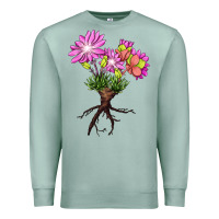 Seafoam Bitterroot Flower Premium Sweatshirt - LillyAllenDesigns