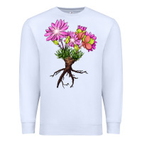 White Bitterroot Flower Premium Sweatshirt - LillyAllenDesigns