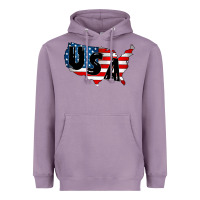 Lavender Usa Heavyweight Hoodie - CowhideDigitalArt