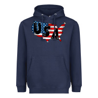 Navy Usa Heavyweight Hoodie - CowhideDigitalArt