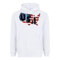 White Usa Heavyweight Hoodie - CowhideDigitalArt