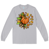 Moon Dust Fall Sunflower with Pumpkin Long Sleeve Tee - texasbilliewilder