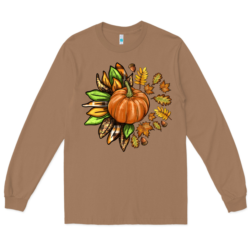 Fall Sunflower With Pumpkin Long Sleeve Tee by texasbilliewilder | Teevron