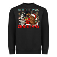 Black herd it was christmas Heavyweight Sweatshirt - CowGirlArtShop