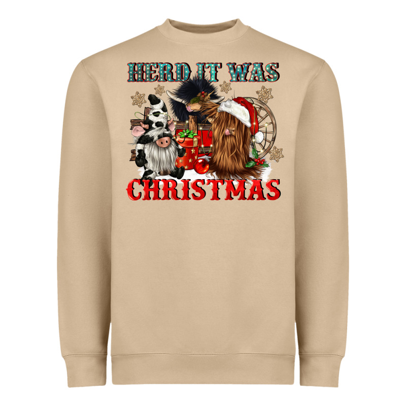 Herd It Was Christmas Heavyweight Sweatshirt by CowGirlArtShop | Teevron
