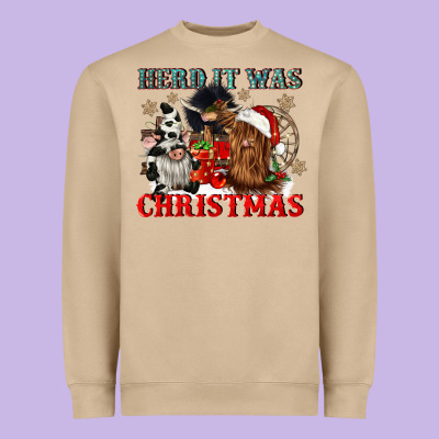 Herd It Was Christmas Heavyweight Sweatshirt Designed By Cowgirlartshop