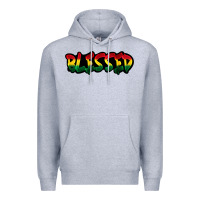Heather Grey Juneteenth blessed Premium Hoodie - FaDigitalArtStudio