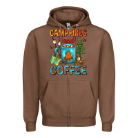 Chestnut Campfires And Coffee Camping Coffee Zipper Hoodie - FaDigitalArtStudio