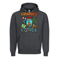 Smoke Campfires And Coffee Camping Coffee Zipper Hoodie - FaDigitalArtStudio