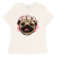 Bone pug floral Ladies Tee - Jasminsmagicworld