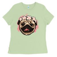 Matcha pug floral Ladies Tee - Jasminsmagicworld