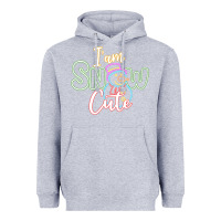 Heather Grey l am snow cute Heavyweight Hoodie - CowhideDigitalArt