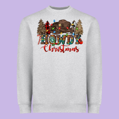Howdy Christmas Heavyweight Sweatshirt Designed By Cowgirlartshop