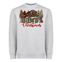 Heather Grey howdy christmas Heavyweight Sweatshirt - CowGirlArtShop