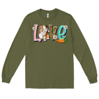 Army Green Love Easter Rabbit Long Sleeve Tee - NancyCooperArtShop