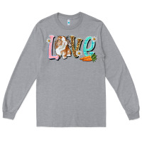 Heather Grey Love Easter Rabbit Long Sleeve Tee - NancyCooperArtShop