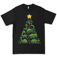 Black dinosaur christmas tree Premium Tee - MaliasSmallBusiness