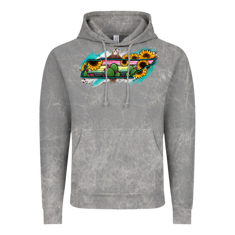 Tennessee Map Sunflower Cactus Serape Vintage Hoodie by RanaPortraitStore | Teevron