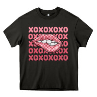 Asphalt xoxo checker lips Heavy Core Tee - MaliasSmallBusiness