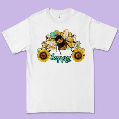 Bee Happy Honey Comb Premium Tee Designed By Jahusdesignshop