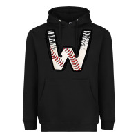Black Baseball Alphabet Heavyweight Hoodie - CowhideDigitalArt