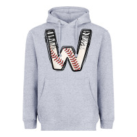 Heather Grey Baseball Alphabet Heavyweight Hoodie - CowhideDigitalArt