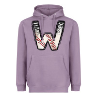Lavender Baseball Alphabet Heavyweight Hoodie - CowhideDigitalArt
