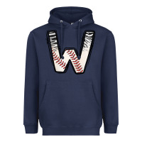 Navy Baseball Alphabet Heavyweight Hoodie - CowhideDigitalArt
