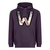 Plum Baseball Alphabet Heavyweight Hoodie - CowhideDigitalArt