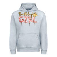 Heather Grey Birthday girl balloon Urban Hoodie - Artiststas
