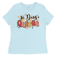 Baby Blue si dios quiere Ladies Tee - MaliasSmallBusiness