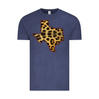 Vintage Denim Western Texas Map Leopard Pattern Vintage Tee - Bettercallsaul