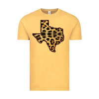 Vintage Mustard Western Texas Map Leopard Pattern Vintage Tee - Bettercallsaul
